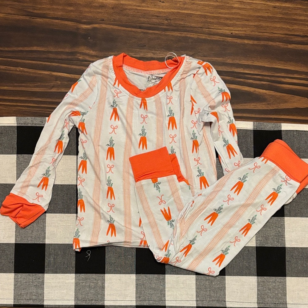 Bamboo Pajamas Easter Carrot pants long sleeve set 2T